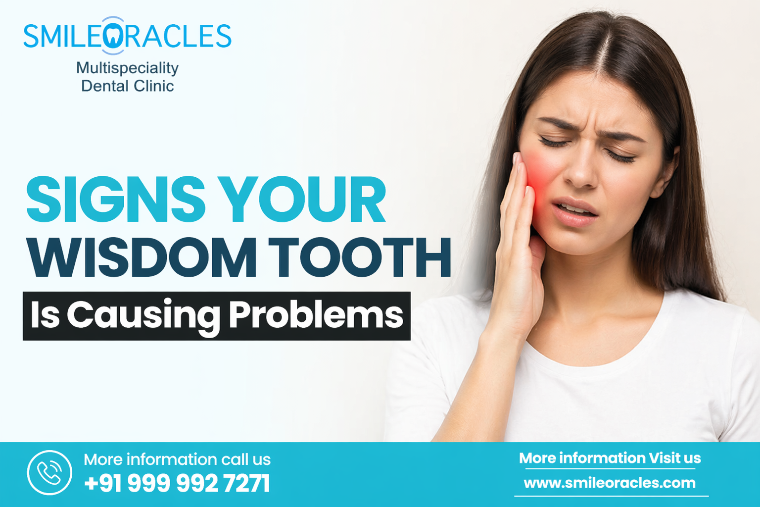 Wisdom tooth pain at the back of the mouth causing discomfort while chewing